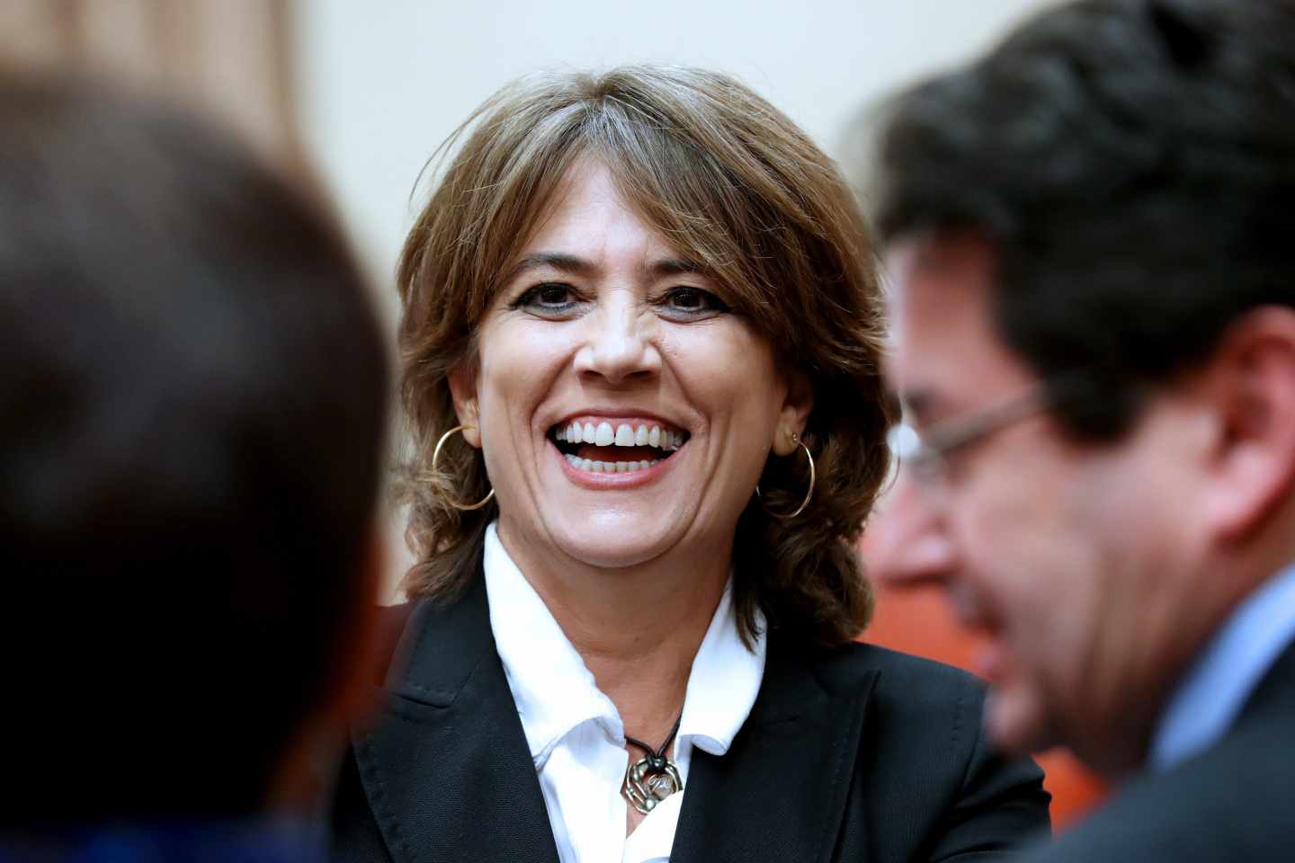 La ministra de Justicia, Dolores Delgado, comparece en la Comisión de Justicia del Congreso.