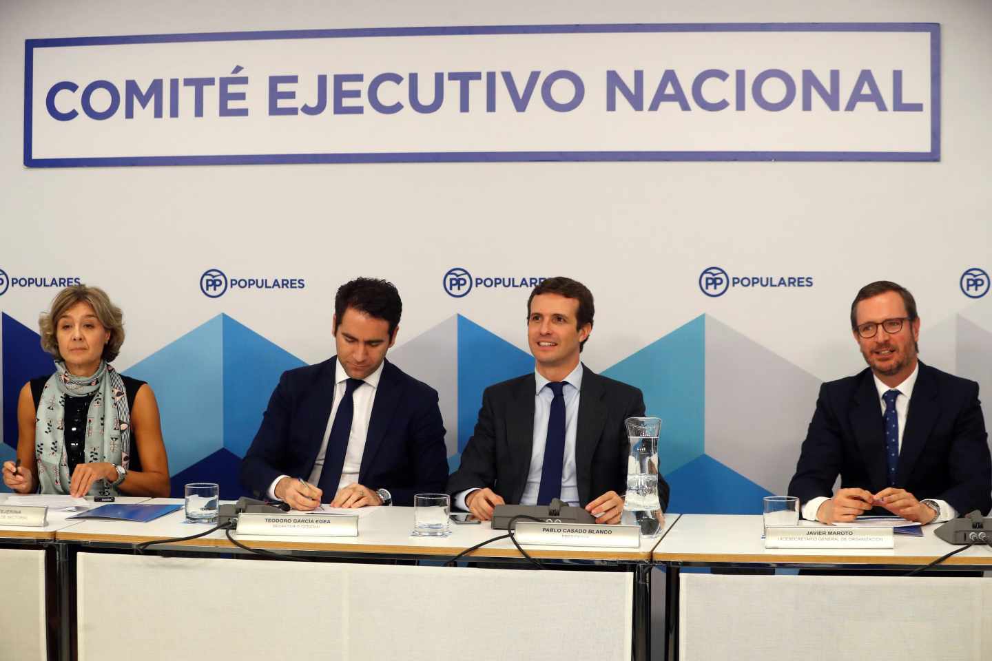 Pablo Casado durante la reunión de su comité ejecutivo este martes