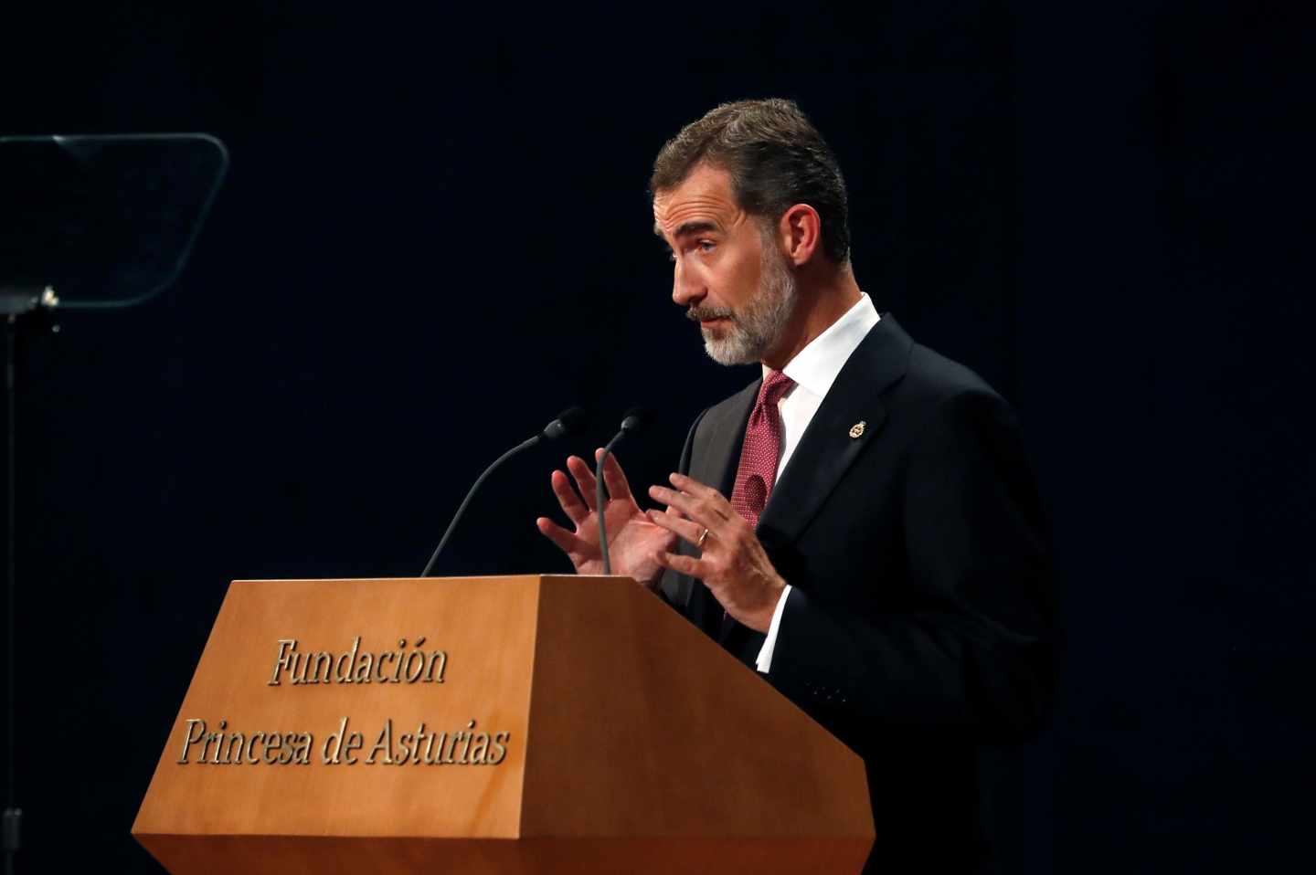 El rey Felipe VI, durante su discurso en Oviedo.