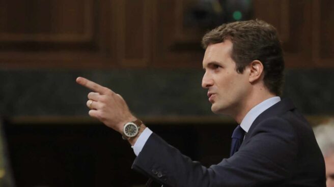 Pablo Casado en la última sesión de control al Gobierno