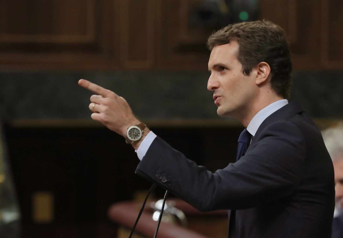 Pablo Casado en la última sesión de control al Gobierno