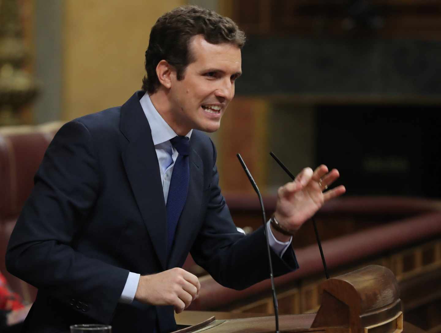 Pablo Casado, en la tribuna del Congreso.