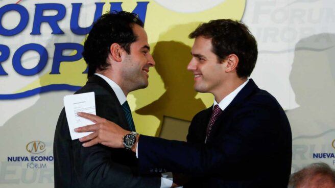 El portavoz de Ciudadanos en Madrid, Ignacio Aguado, junto a Albert Rivera. El portavoz de Ciudadanos en Madrid, Ignacio Aguado, junto a Albert Rivera.