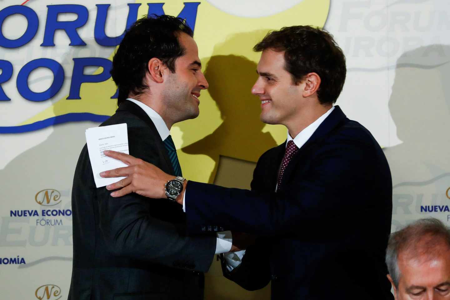 El portavoz de Ciudadanos en Madrid, Ignacio Aguado, junto a Albert Rivera.