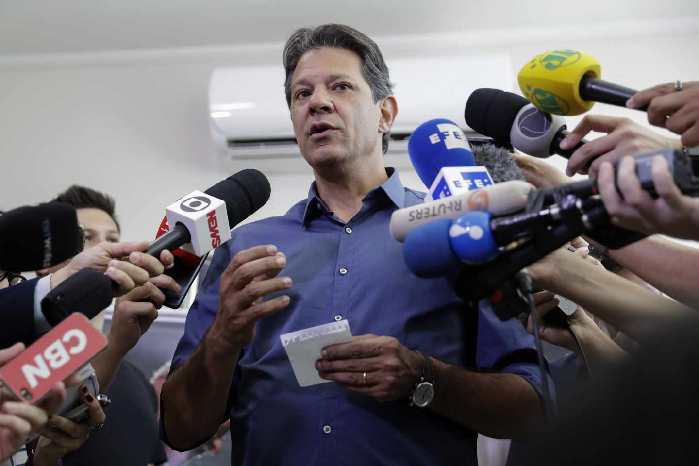 Fernando Haddad, candidato a la Presidencia de Brasil por el PT. 