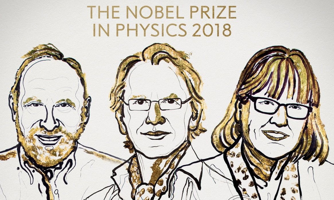 Gérard Mourou, Arthur Ashkin, Donna Strickland, Nobel de Física 2018