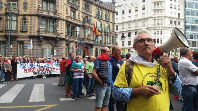 Manifestación de pensionistas en el centro de Bilbao.