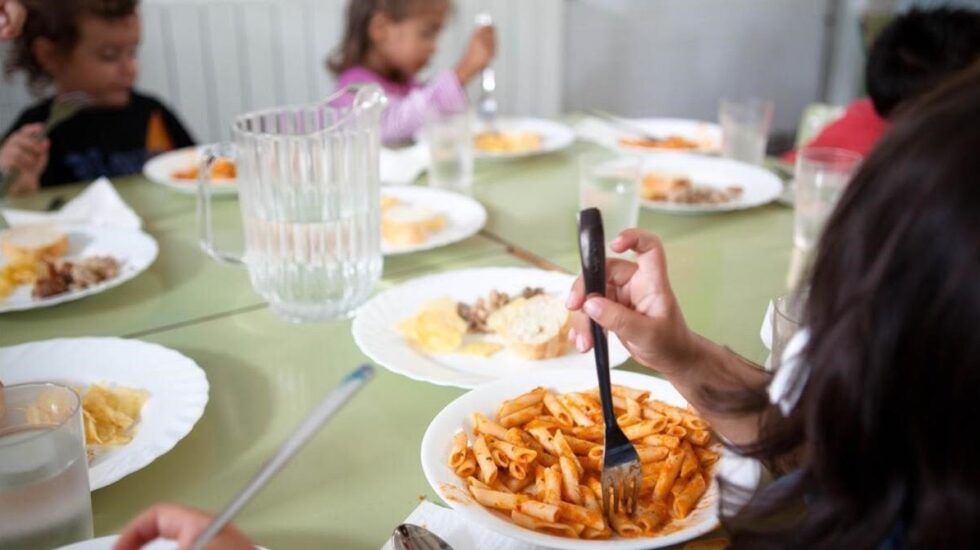 Menú en comedor escolar