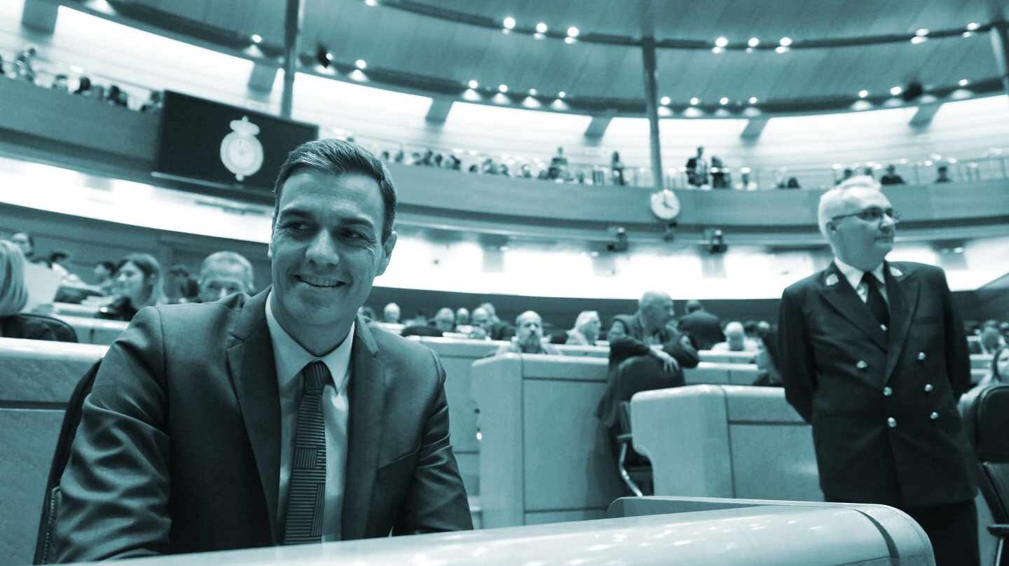 El presidente del Gobierno, Pedro Sánchez, durante la sesión de control del Senado.