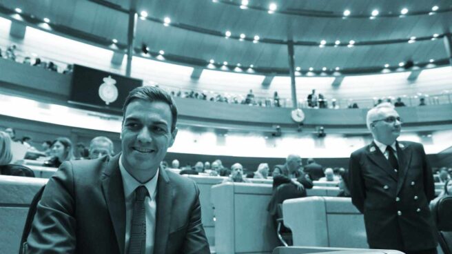 El presidente del Gobierno, Pedro Sánchez, durante la sesión de control del Senado.