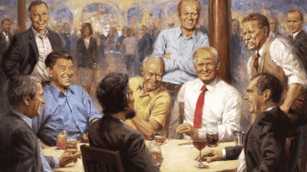 "The Republican Club", de Trump, de Andy Thomas, que ya cuelga en la Casa Blanca.