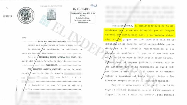 Acta notarial de García Castaño Acta notarial de García Castaño