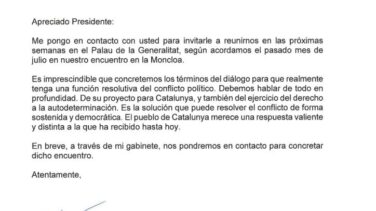 Carta de Torra a Sánchez: "Es imprescindible hablar de autodeterminación"
