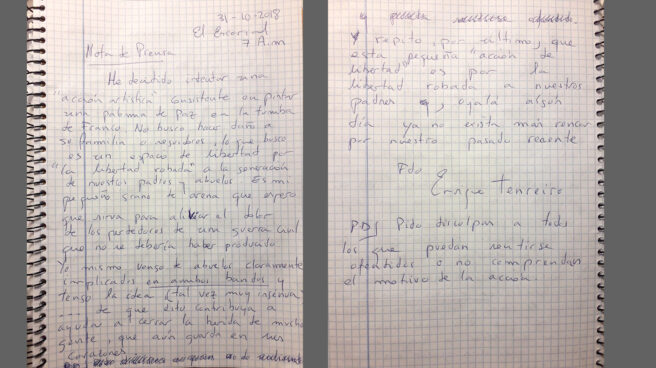 Comunicado del agresor antifranquista Comunicado del agresor antifranquista