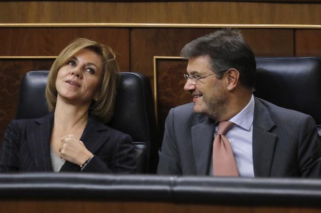 Cospedal y Catalá cuando se sentaban en la bancada azul del Congreso