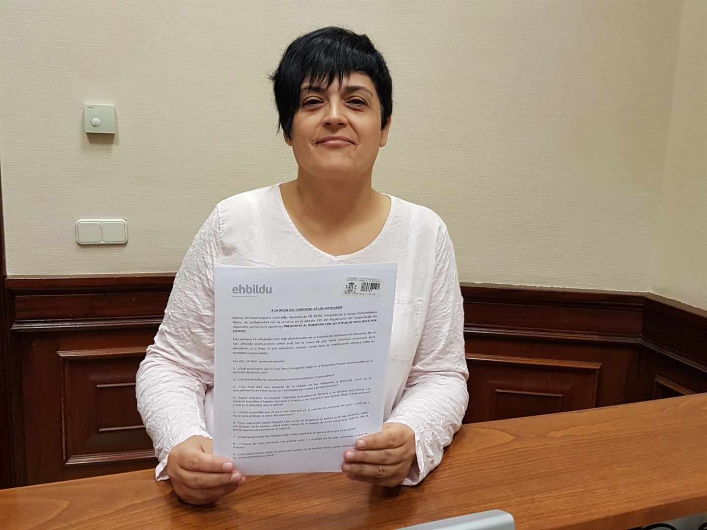 La portavoz de EH Bildu en el Congreso, Marian Beitialarrangoitia