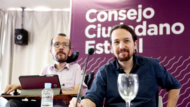 Pablo Iglesias y Pablo Echenique, tras el Consejo Ciudadano Estatal de Podemos.