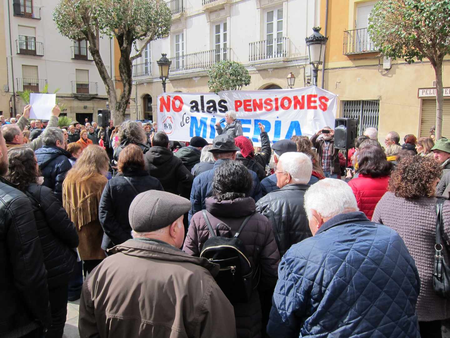 Jubilados en una manifestación para pedir mayores subidas de pensiones.