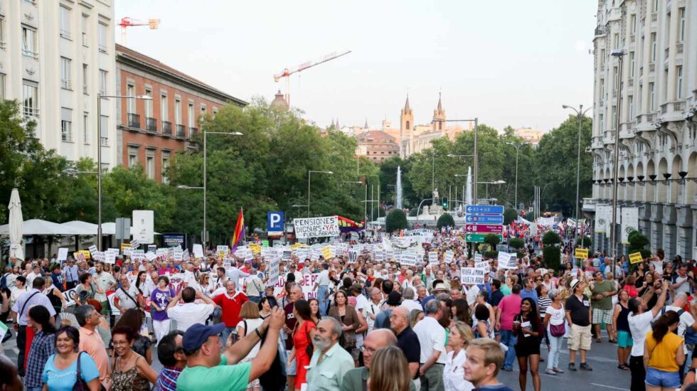 Manifestación de pensionistas en Madrid.