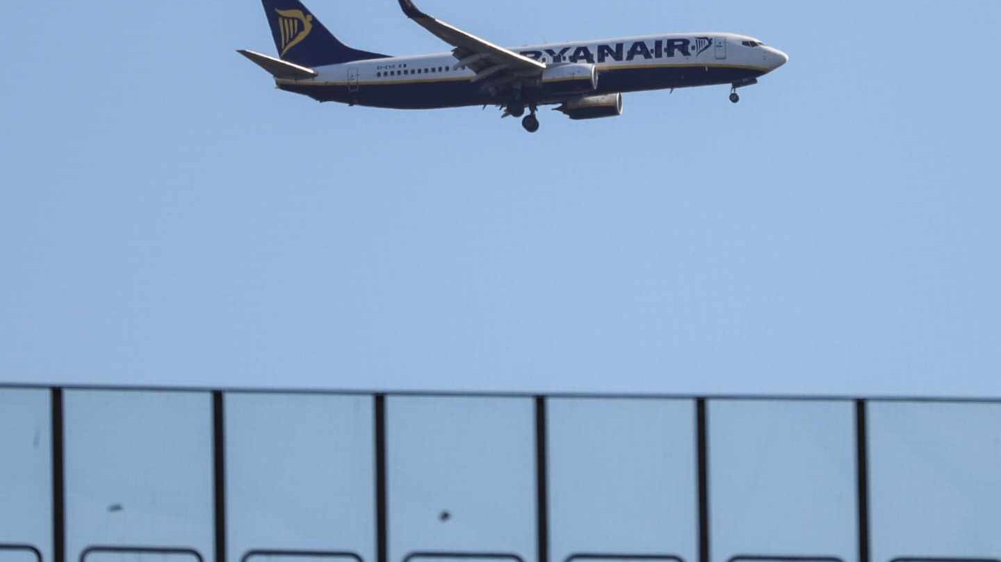Un avión de la aerolínea de bajo coste Ryanair.