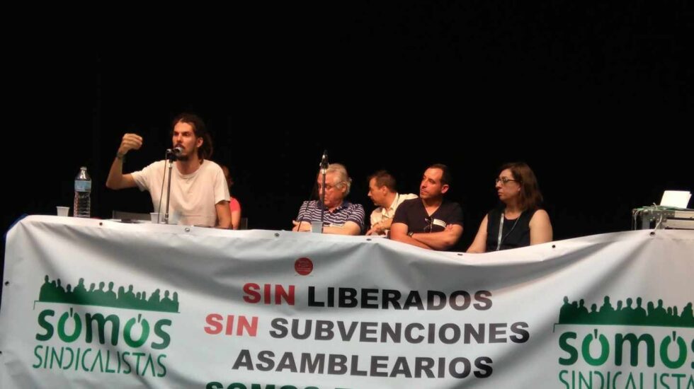 El diputado de Podemos Alberto Rodríguez habla en la segunda asamblea de Somos, en mayo de 2017.