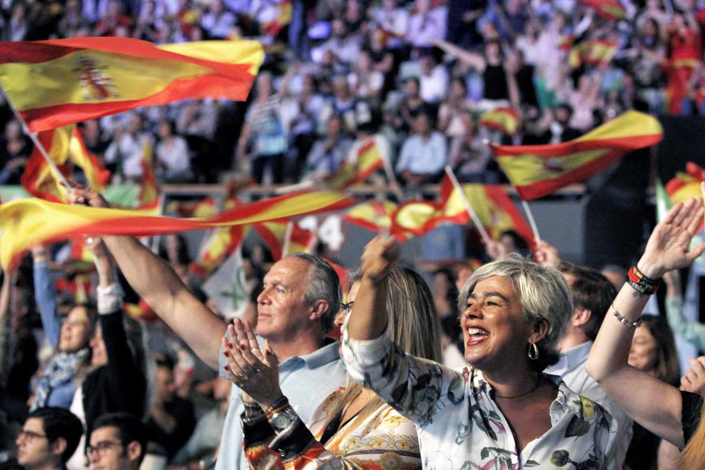 Asistentes al acto de Vox en Vistalegre, el pasado 7 de octubre en Madrid.