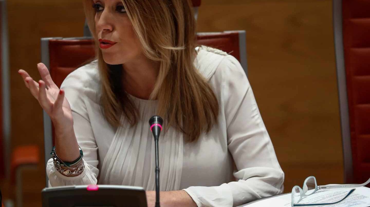 La presidenta de la Junta de Andalucía, Susana Díaz, durante su comparecencia este jueves en el Senado.