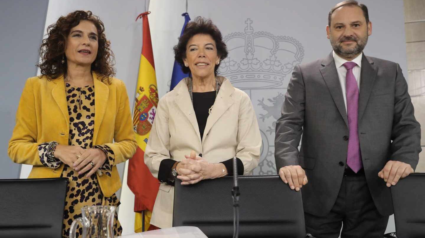 Montero, Celaá y Ábalos, tras el Consejo de Ministros.