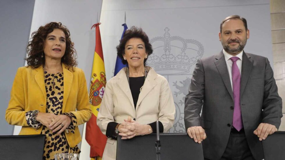 Montero, Celaá y Ábalos, tras el Consejo de Ministros.