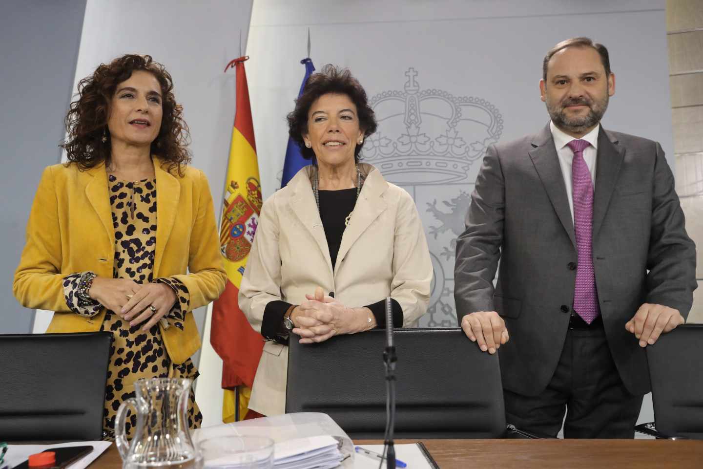 Montero, Celaá y Ábalos, tras el Consejo de Ministros.