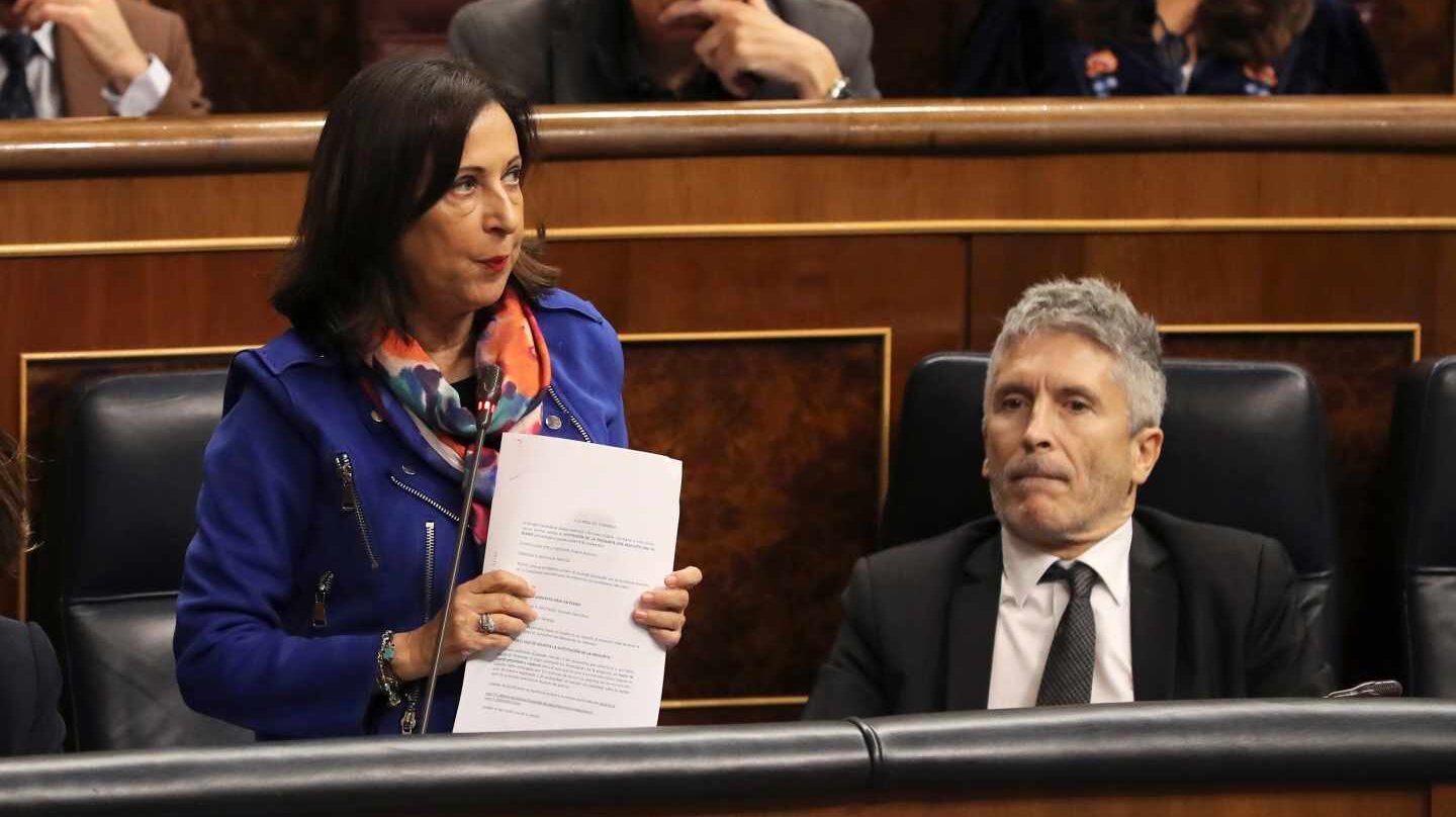 Margarita Robles, durante su intervención en el Congreso.