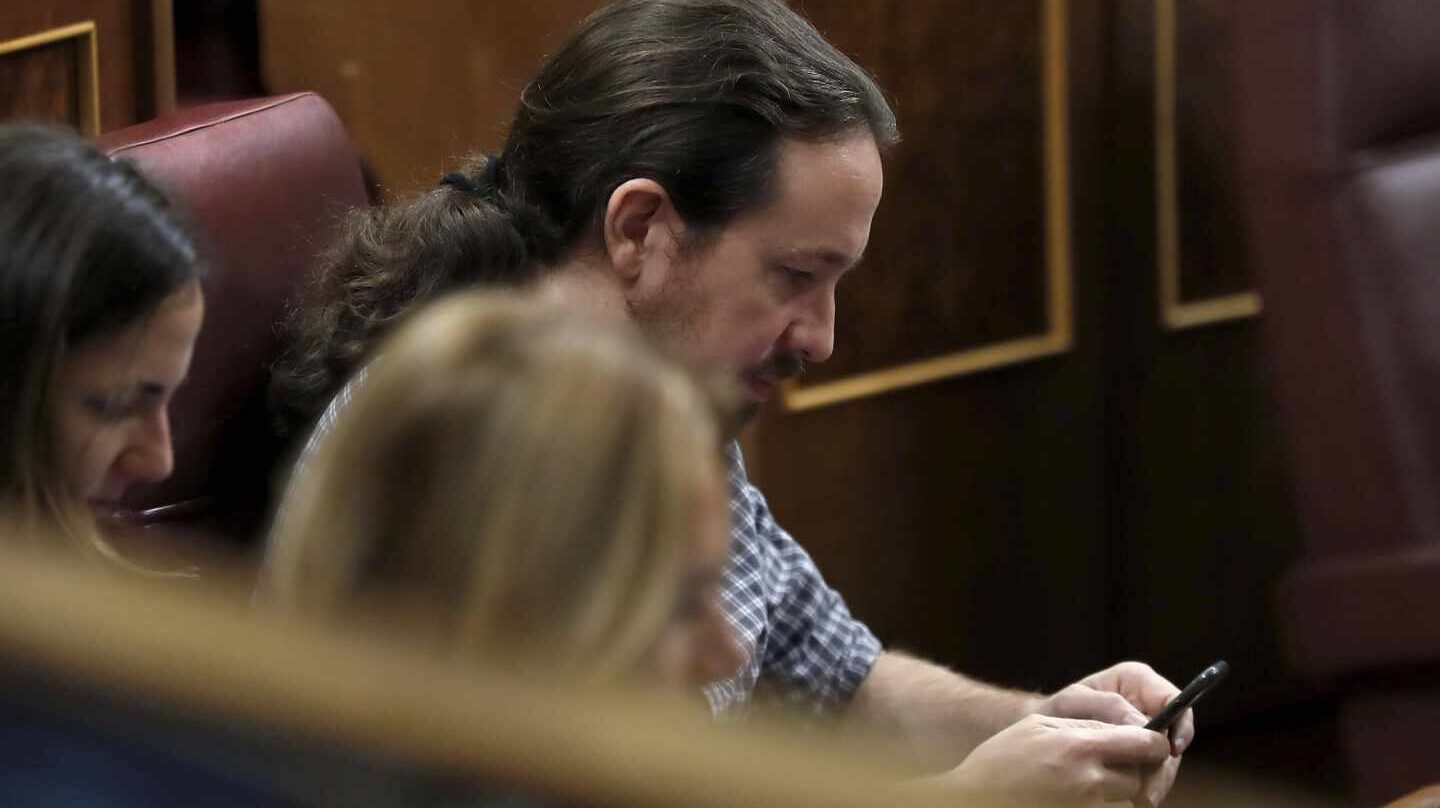 El líder de Podemos, Pablo Iglesias, en el Congreso.