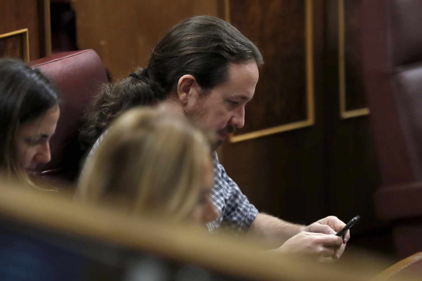 El líder de Podemos, Pablo Iglesias, en el Congreso.