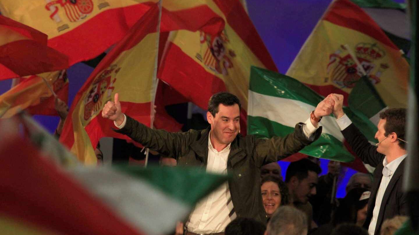 Casado y Moreno en un acto de campaña