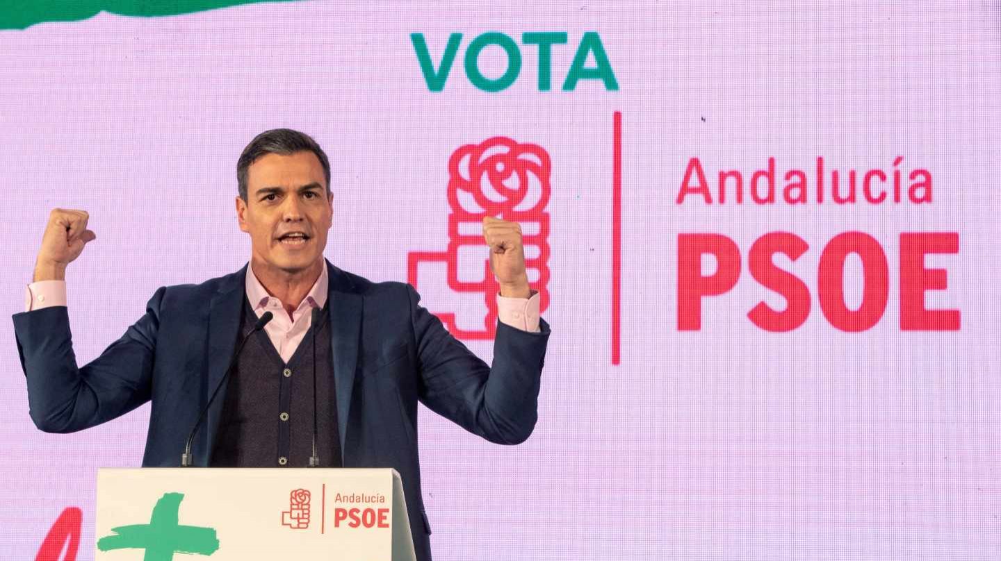 Pedro Sánchez, en el mitin de Chiclana.