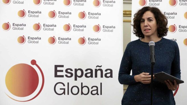 La secretaria de Estado de España Global, Irene Lozano, durante la presentación de la nueva imagen de la marca.