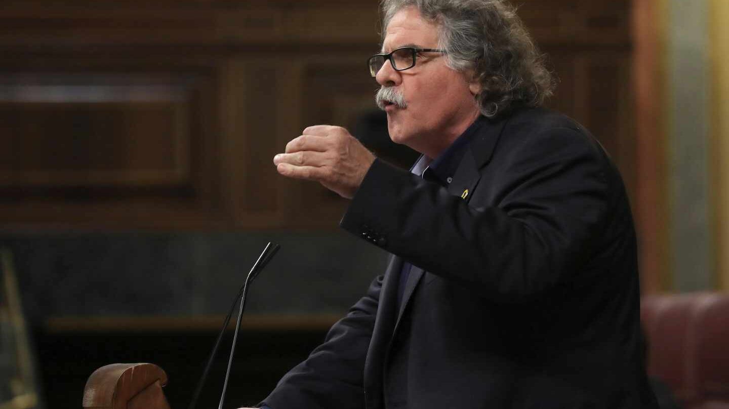 El portavoz de ERC en el Congreso, Joan Tardà, durante su intervención en el pleno del Congreso de los Diputados.