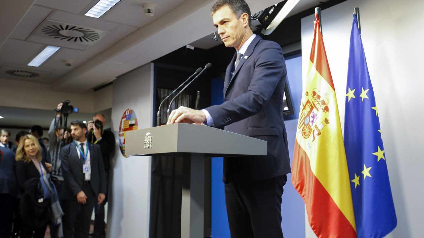 Pedro Sánchez, durante su comparecencia tras la cumbre de la UE que ha aprobado el acuerdo del Brexit.