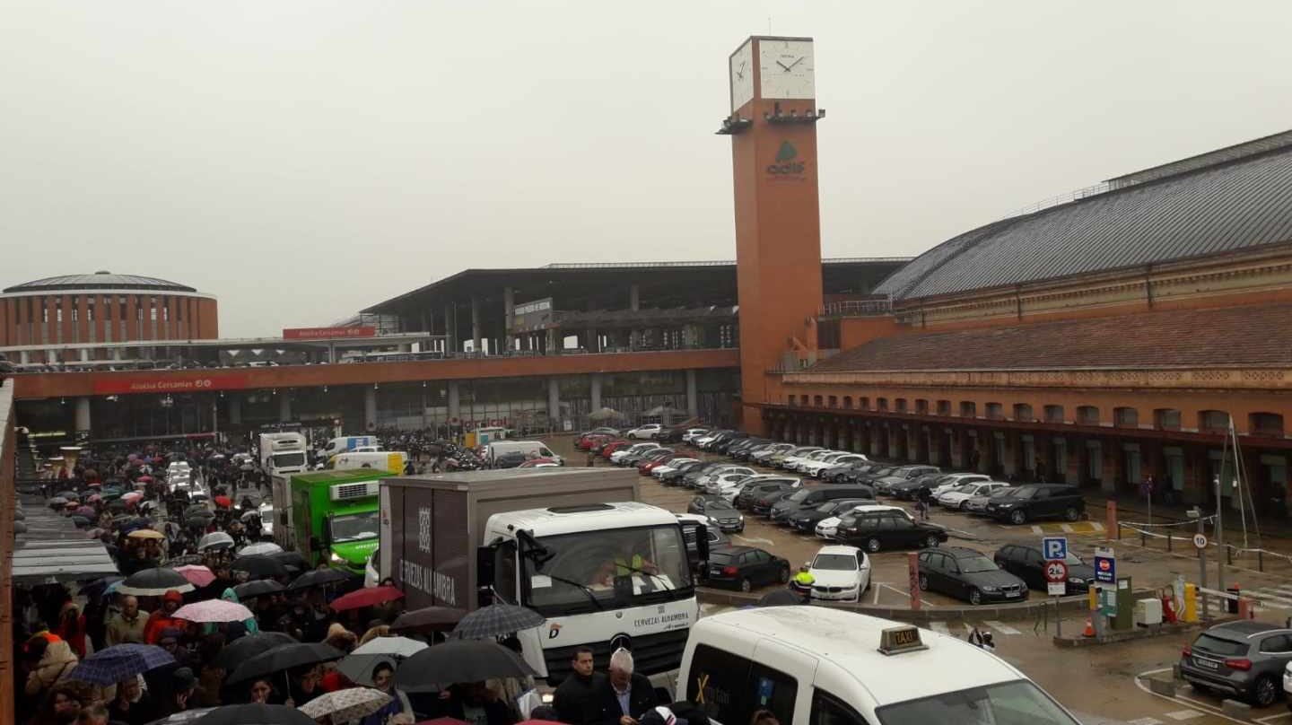Desalojo de la estación de Atocha de Madrid.