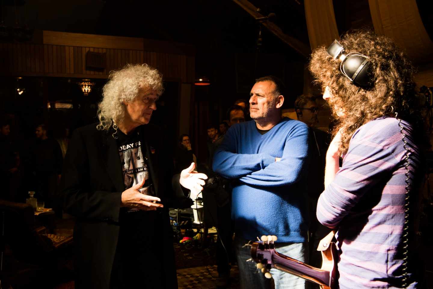 Brian May en el rodaje de la película 'Bohemian Rhapsody'.