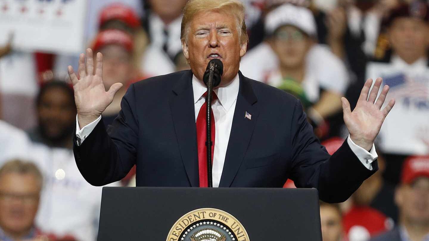 El presidente de EEUU, Donald Trump, en uno de los últimos mítines de la campaña electoral.