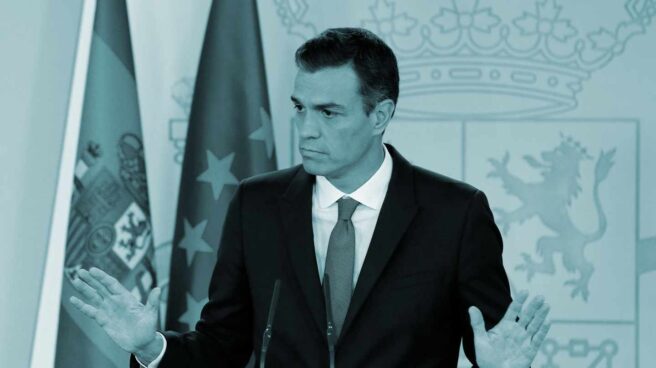 El presidente del Gobierno, Pedro Sánchez, durante la rueda de prensa que ha ofrecido en el Palacio de La Moncloa El presidente del Gobierno, Pedro Sánchez, durante la rueda de prensa que ha ofrecido en el Palacio de La Moncloa