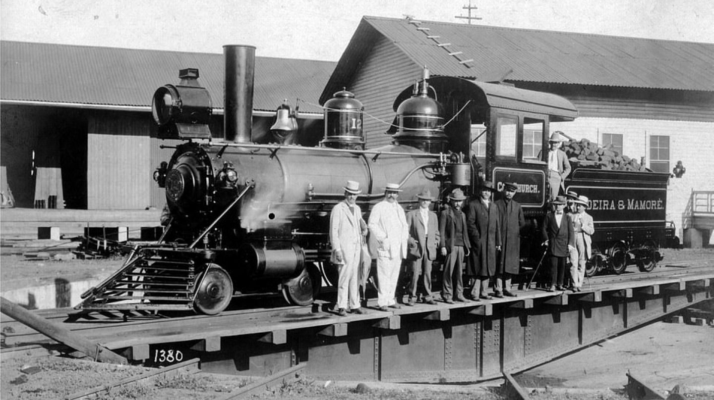 Imagen del Archivo Nacional de Brasil de una de las locomotras que circulaban por la línea Madeirá-Mamoré