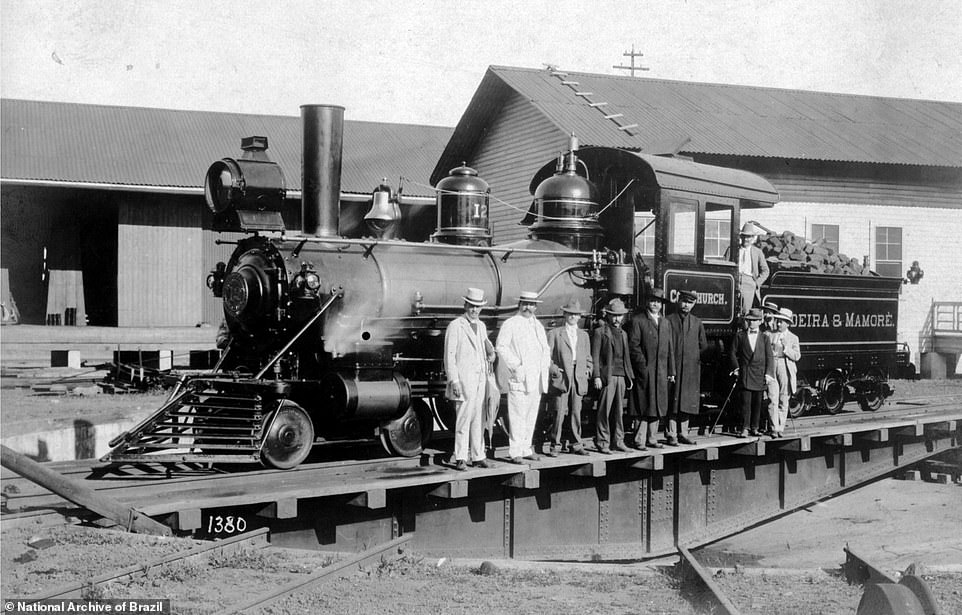 Imagen del Archivo Nacional de Brasil de una de las locomotras que circulaban por la línea Madeirá-Mamoré