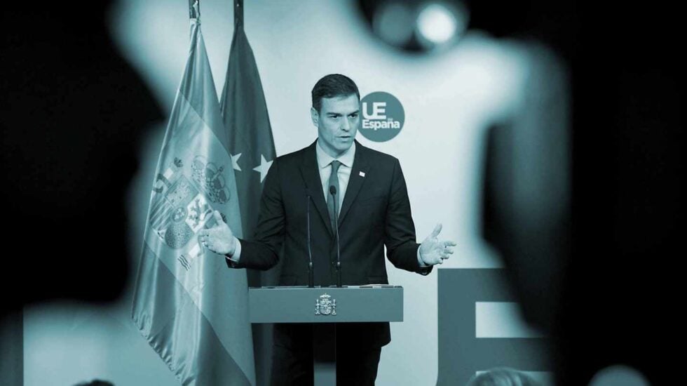 Pedro Sánchez, durante su comparecencia tras la cumbre del Brexit en Bruselas.