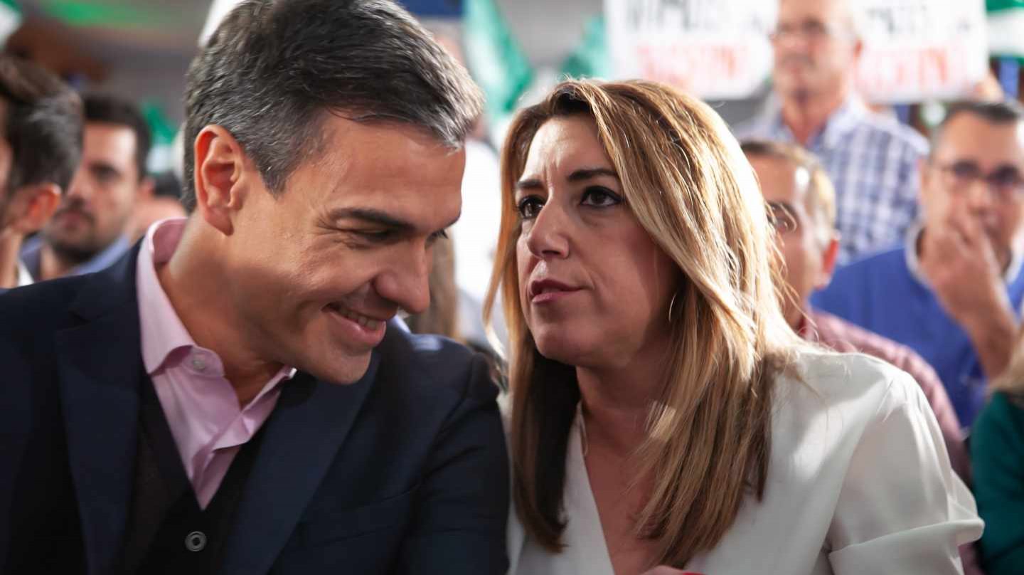 Pedro Sánchez y Susana Díaz, en el mitin de Chiclana.