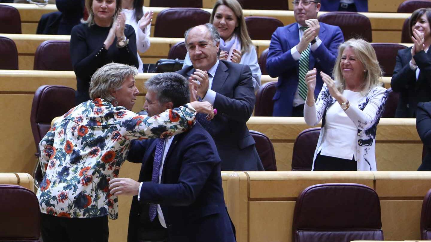 Miembros del grupo parlamentario del PP en el Senado.