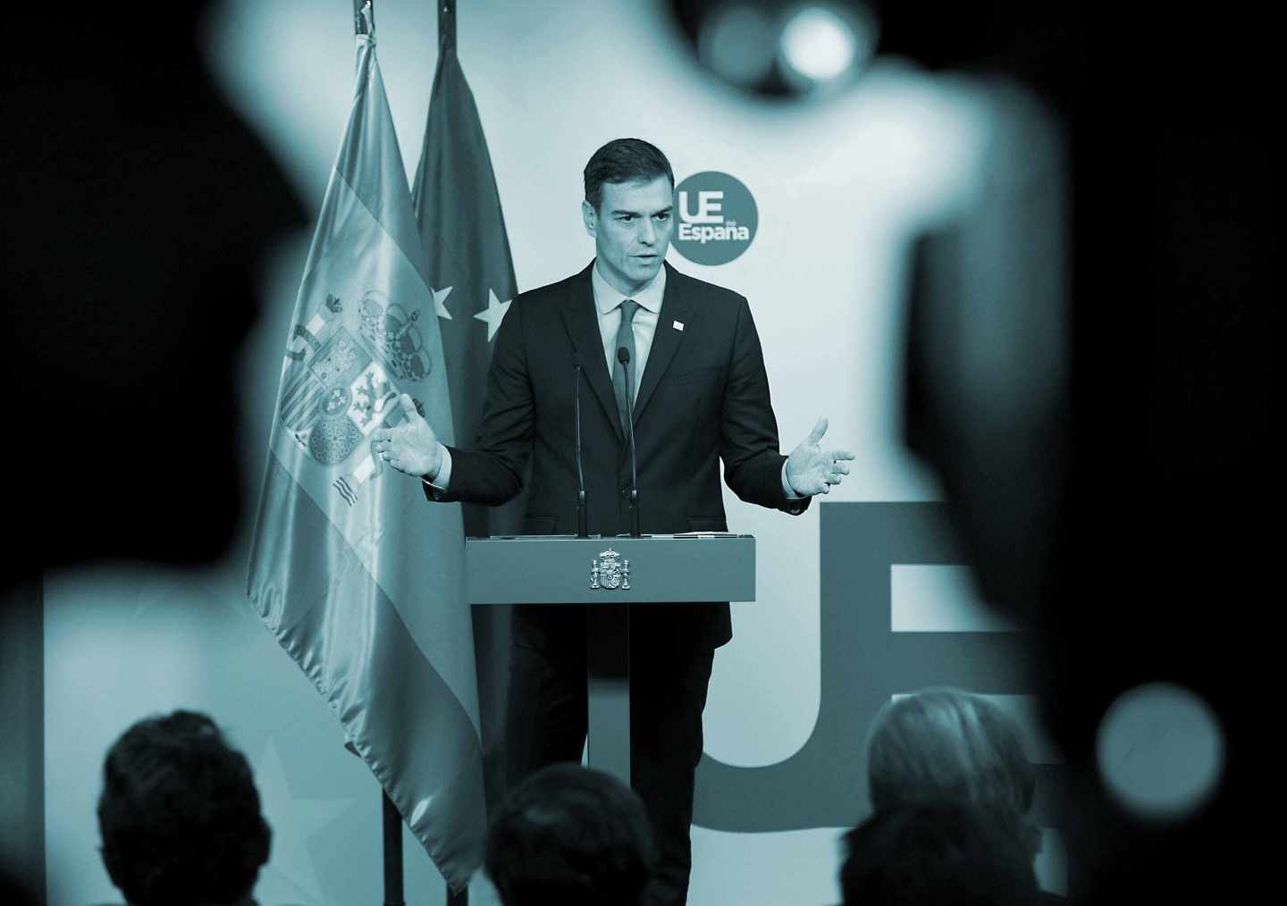 Pedro Sánchez, durante su comparecencia tras la cumbre del Brexit en Bruselas.