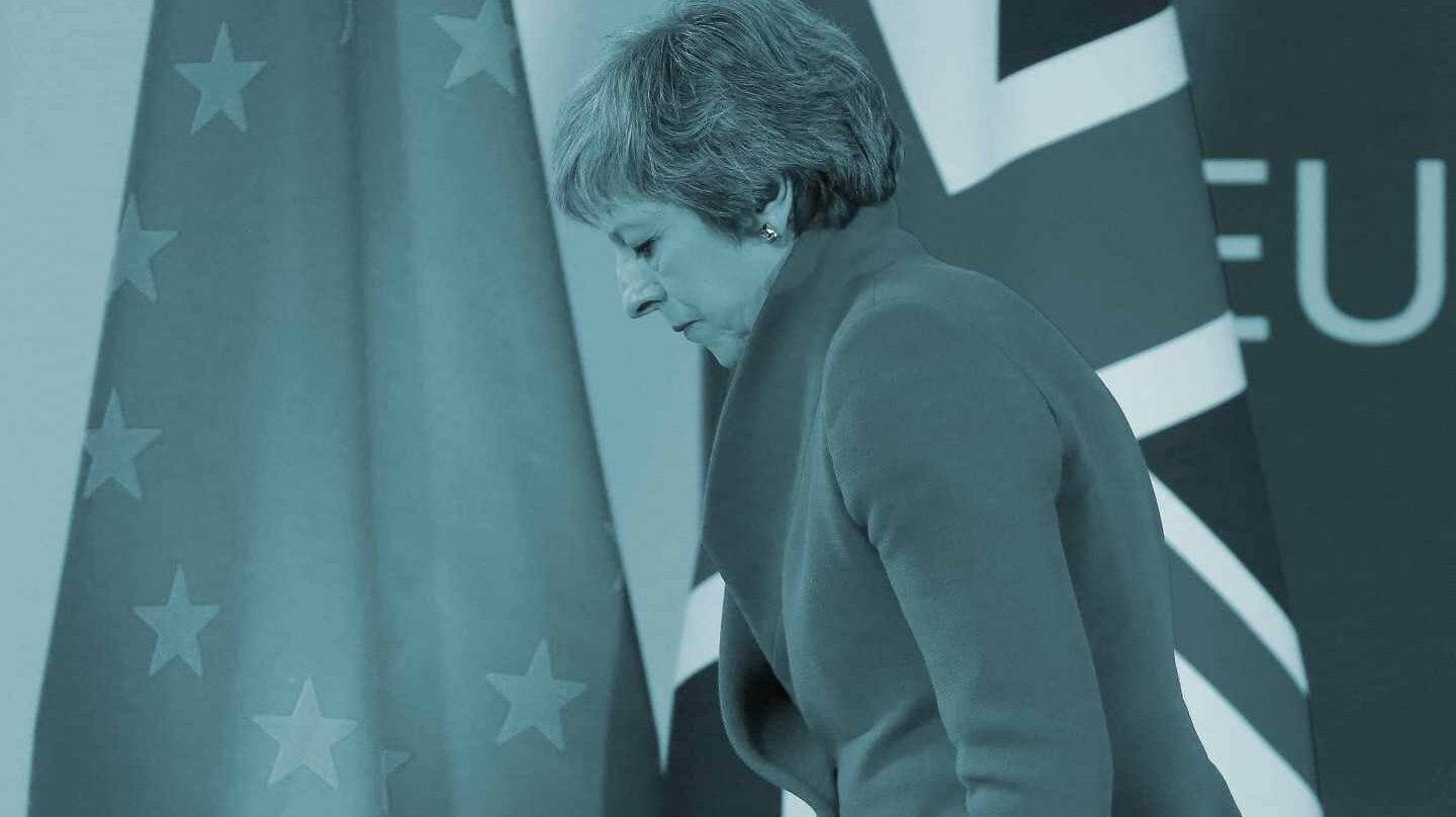 Theresa May, en la cumbre del Brexit en Bruselas.