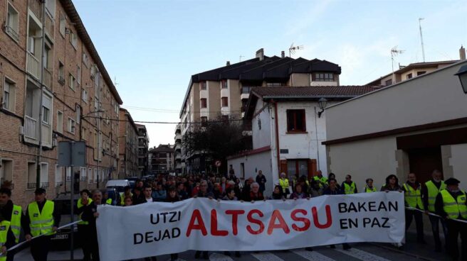 Un momento de la manifestación del sábado en Alsasua. Un momento de la manifestación del sábado en Alsasua.